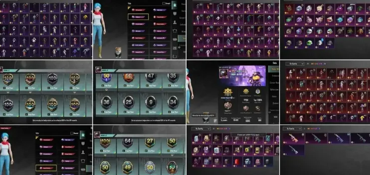 PGM554 Glacier M416 Lvl 3, Groza Lvl 4, Mythic Sets, Tier Ace Dominator Asia, Shiba Inu Max (G)